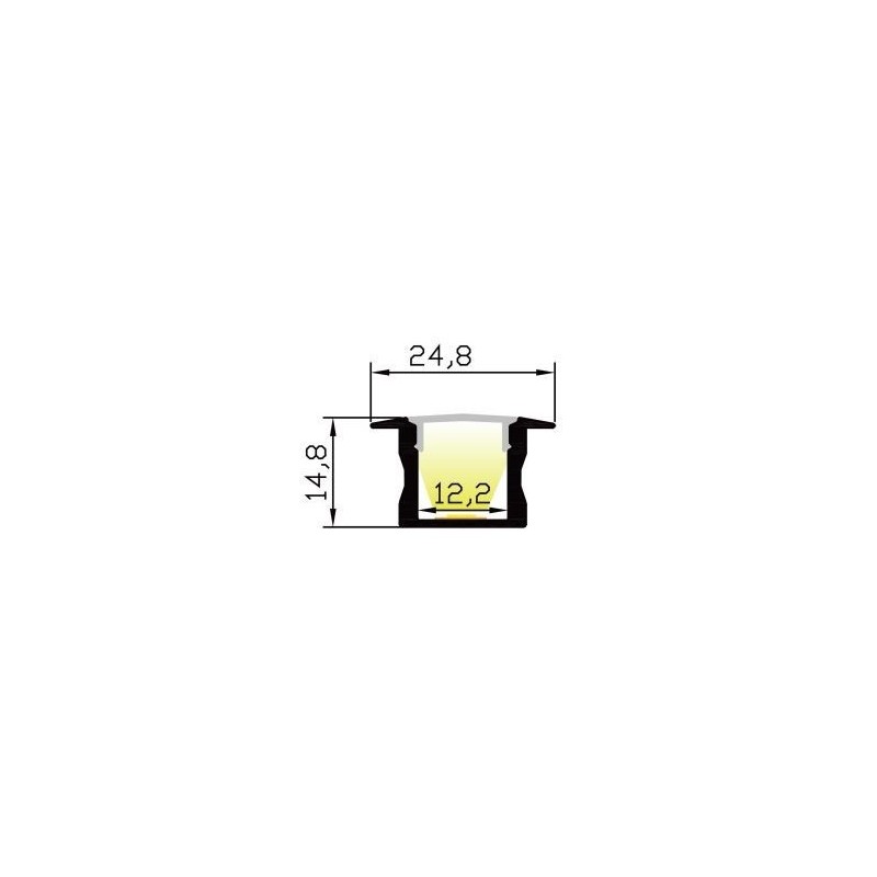 Integratech Profiel RSL15 2m klare plexi incl. toebehoren