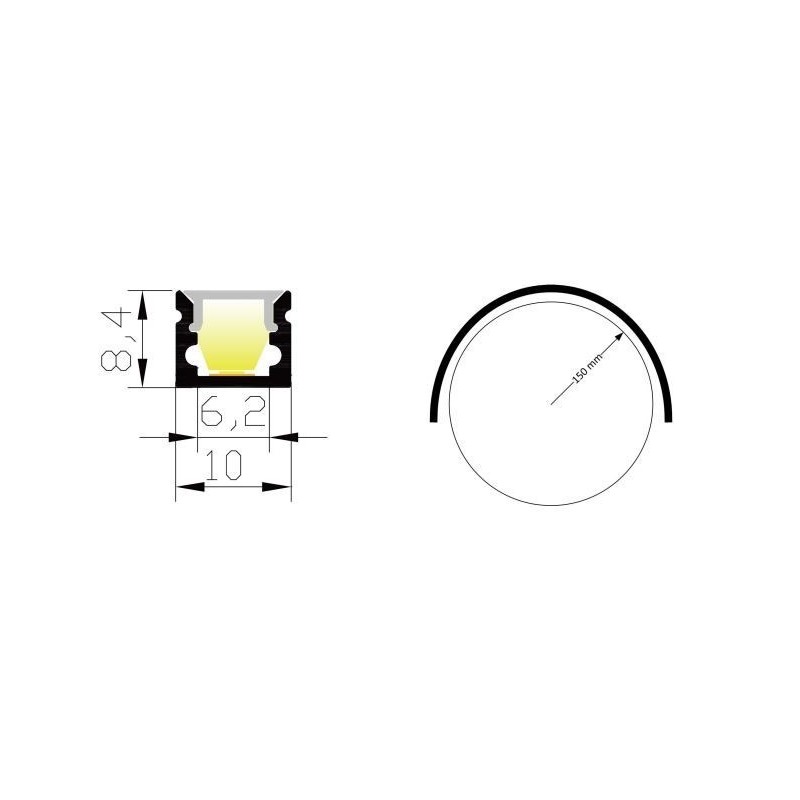 Integratech profil LED pliable SLB10 Kit complet