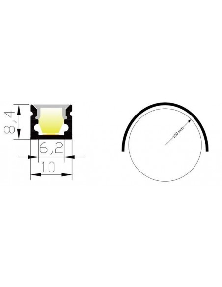 Integratech LED profile bendable SLB10 Complete kit