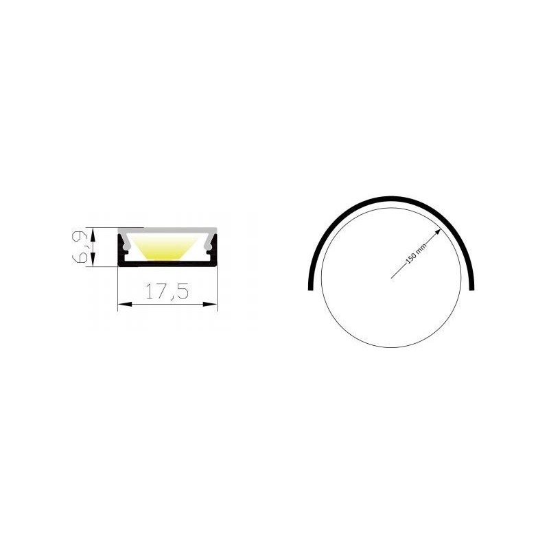 Integratech LED profile bendable SLB18 Complete kit
