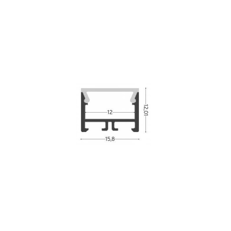 Integratech Profil SL Flat 15x12 2m plexi opale acc. inclus