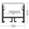 Integratech Profil SL Flat 15x12 3m plexi opale acc. inclus
