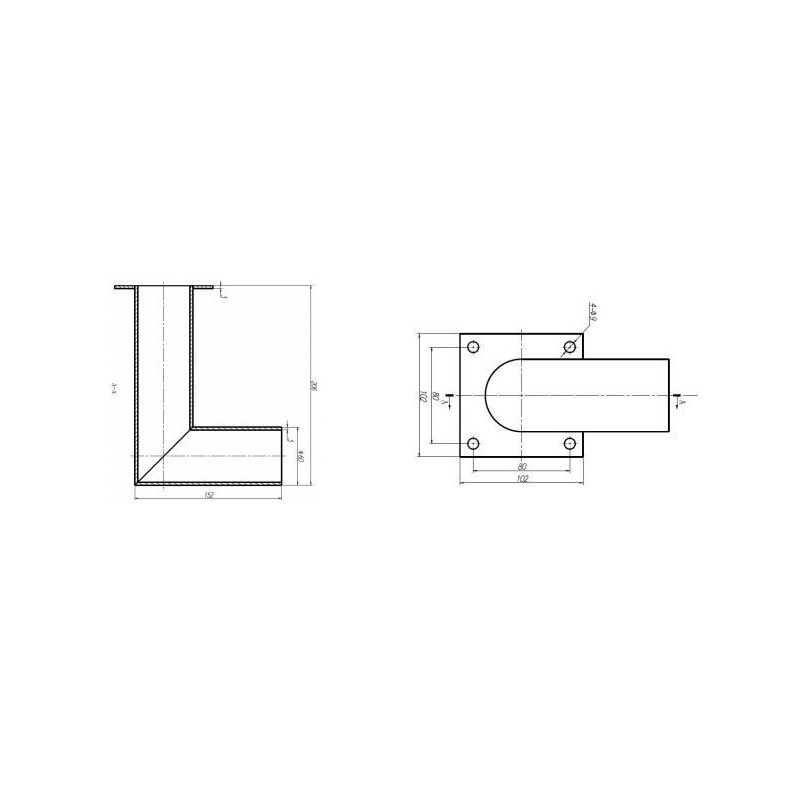 Integratech Streetlight wall bracket L 60mm
