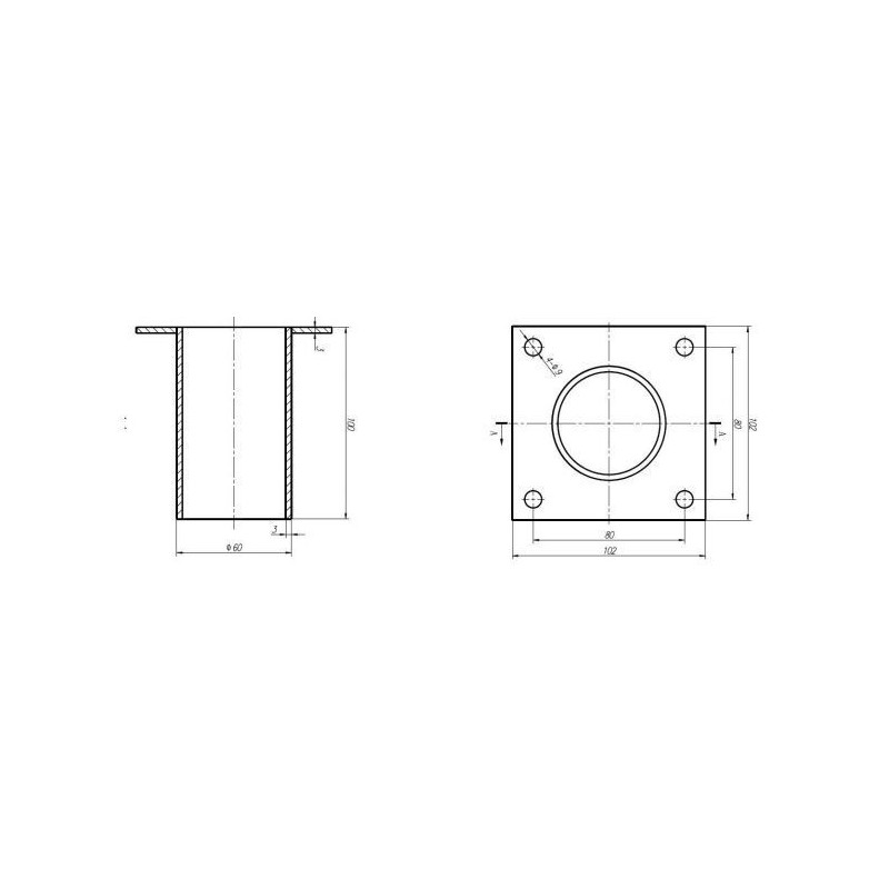 Integratech Streetlight wall bracket T 60mm