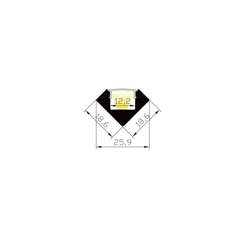 Integratech Profil 45 2m plexi mat accessoires inclus