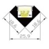 Integratech Profil 45 2m plexi mat accessoires inclus