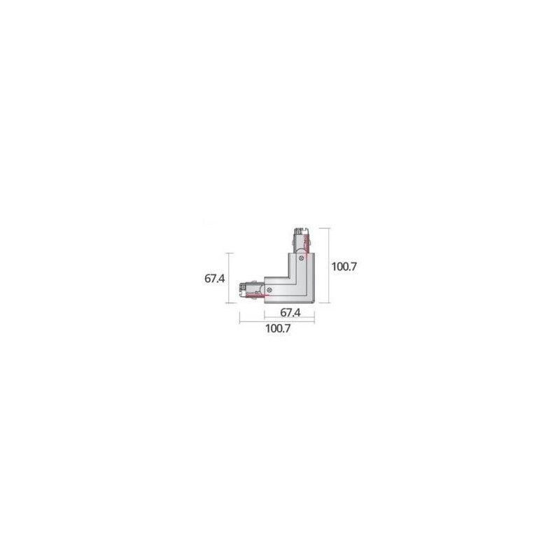 Integratech Coude gauche pour rail universel 3ph 7p