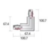Integratech Corner left for universal 3ph rail 7p