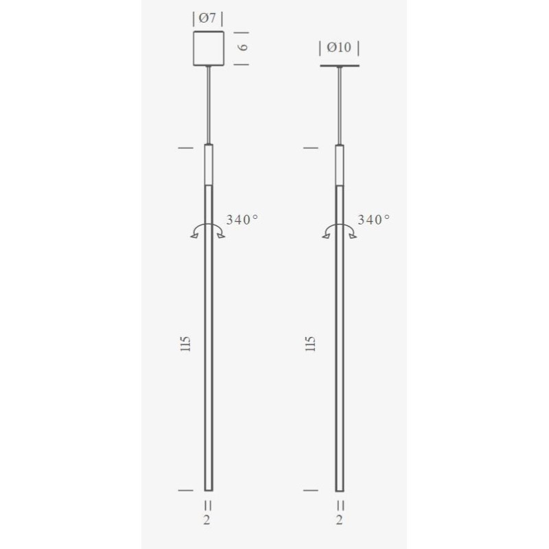 Nemo Linescapes vertical recessed Lampe suspendue
