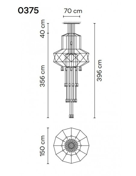 Vibia Wireflow Chandelier 396 suspension lamp