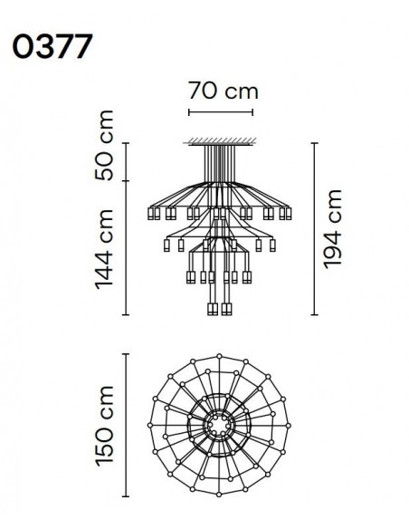 Vibia Wireflow Chandelier 194 hanglamp