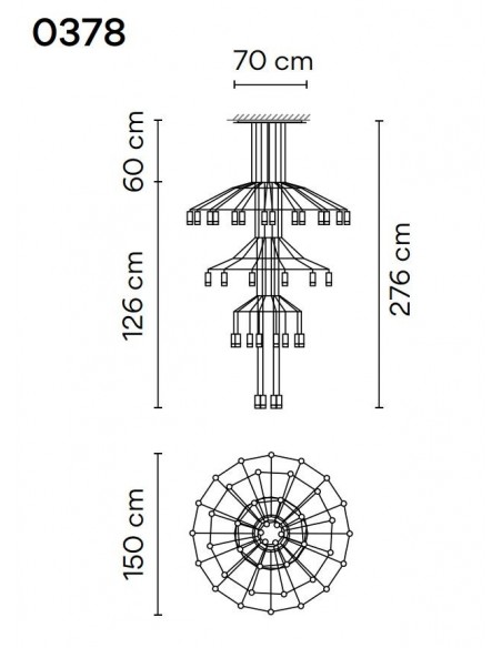 Vibia Wireflow Chandelier 276 suspension lamp