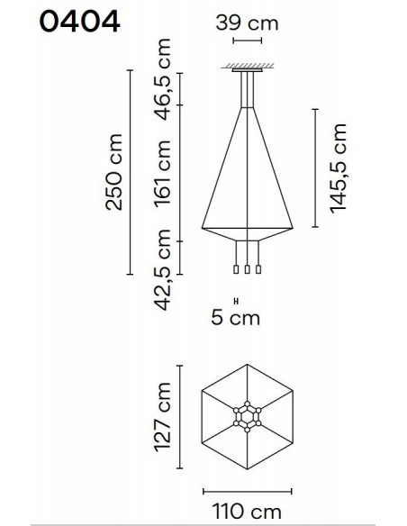 Vibia Wireflow Hexagonal 110 suspension lamp