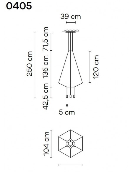 Vibia Wireflow Hexagonal 90 suspension lamp