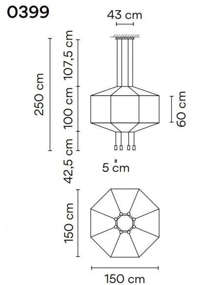 Vibia Wireflow Octagonal 150 hanglamp