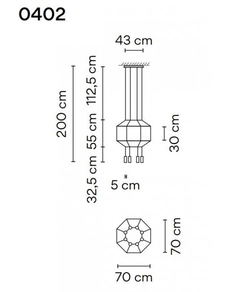 Vibia Wireflow Octagonal 70 hanglamp