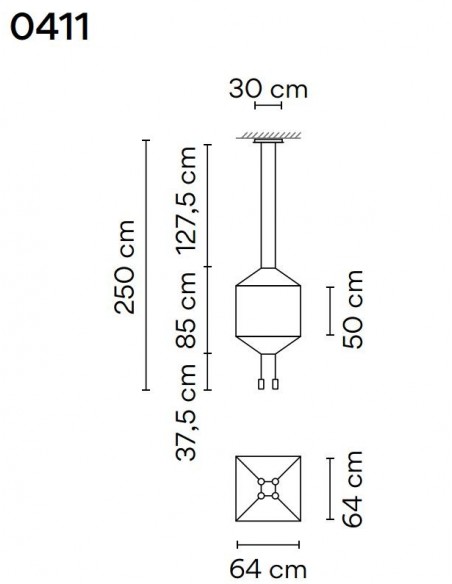 Vibia Wireflow Square 64 lampe a suspension