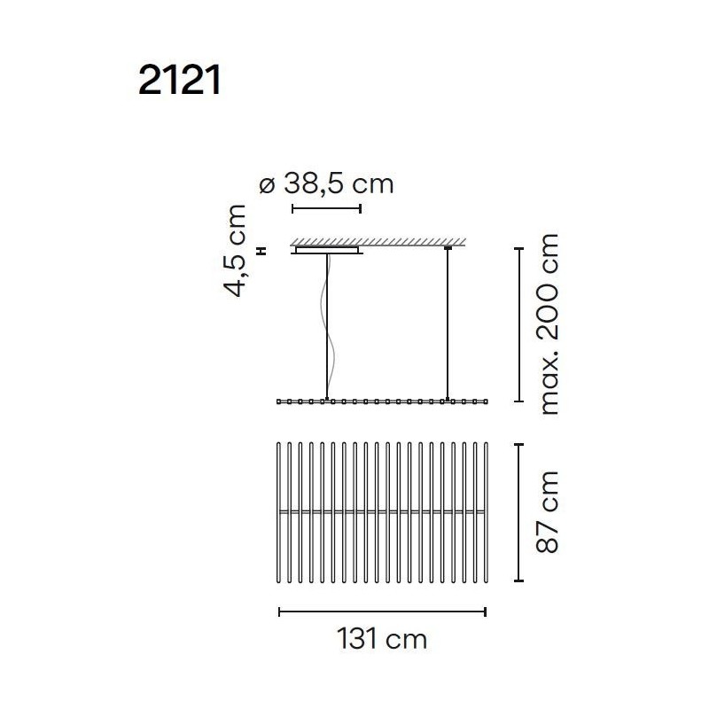 Vibia Rhythm Horizontal 20X 87 hanglamp