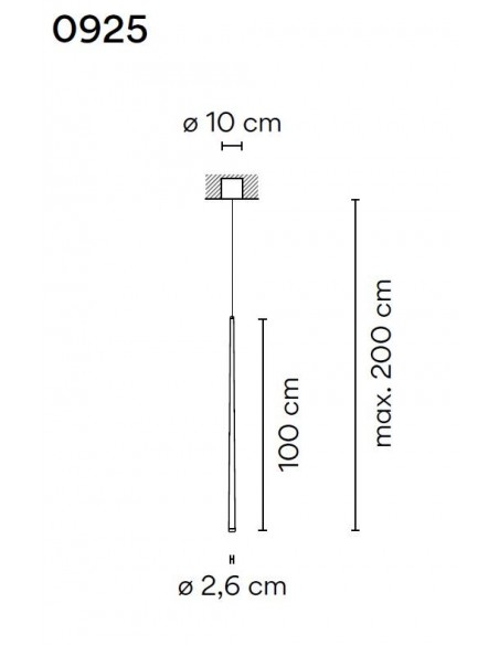 Vibia Slim 1X 100 Recessed suspension lamp