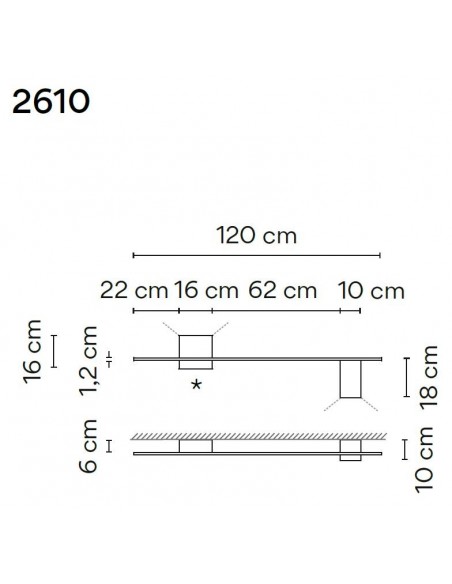 Vibia Structural 2X Extended 120 wandlamp