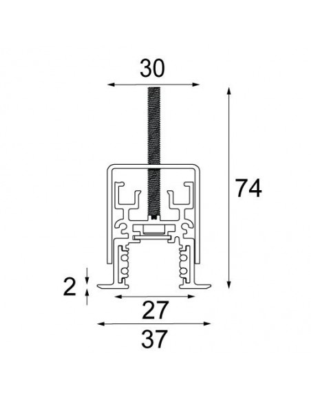 Modular Pista track 48V recessed (flange) profile 1m
