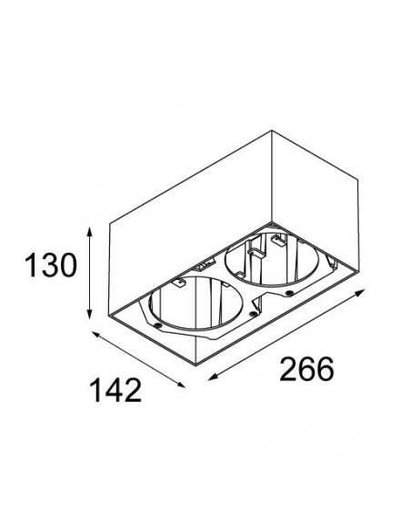 Modular Smart surface box 115 2x LED GI Plafonnier