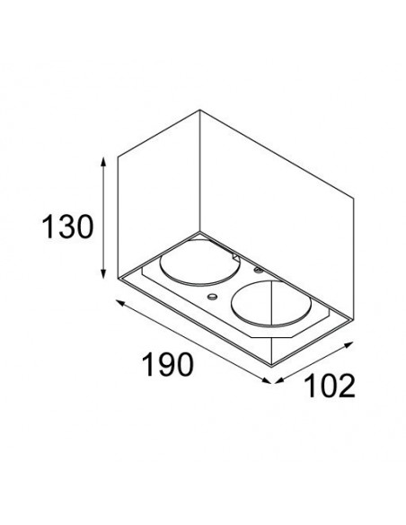Modular Smart surface box 82 2x LED GE Plafondlamp