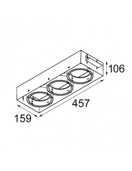 Modular Multiple trimless for 3x LED GE Recessed lamp