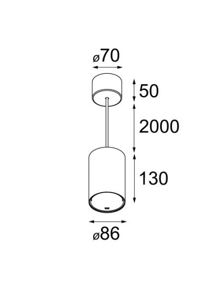 Modular Smart tubed suspension 82 L LED warm dim GI