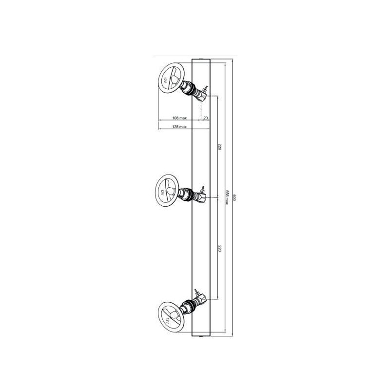 Tekna NAUTIC LILLEY SPOT ON RAIL 3 - LED (600MM) Plafondlamp