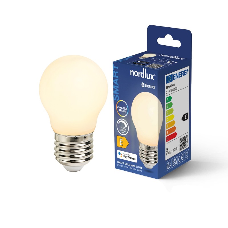 Nordlux Smart G45 Filament E27 Milky CCT 500-560lm-6500K