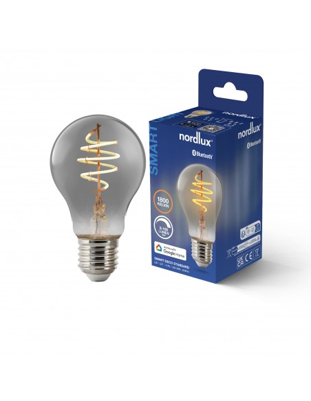 Nordlux A60 Smart Filament Smoked Deco spiral