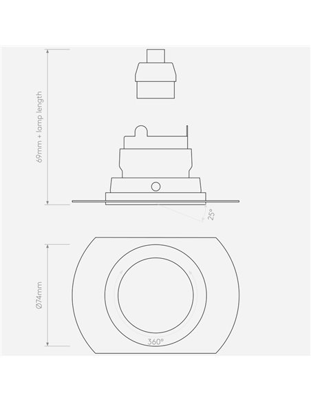 Astro Pinhole Slimline Round Flush Adjustable Fire-Rated recessed spot