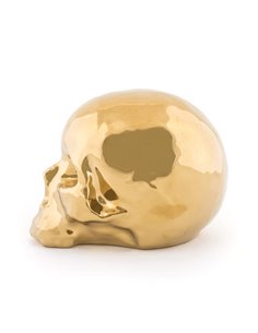 SELETTI MEMORABILIA WHITE AND GOLD 25 x 14 cm - My skull