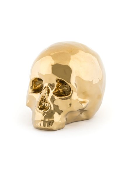 SELETTI MEMORABILIA WHITE AND GOLD Servierschüssel 25 x 14 cm - My skull