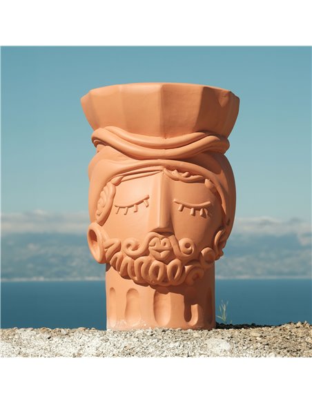 SELETTI MAGNA GRAECIA 2.0 Vase 33 x 32 cm Terracotta Dunkelbraun - Man