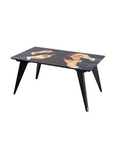 SELETTI TOILETPAPER Table en bois 157 x 90 cm - Lipsticks Black