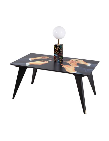 SELETTI TOILETPAPER Table en bois 157 x 90 cm - Lipsticks Black