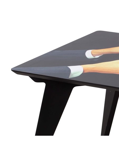 SELETTI TOILETPAPER Table en bois 157 x 90 cm - Lipsticks Black