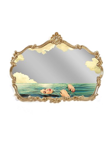 SELETTI BAROQUE MIRROR Miroir 120 x 7 x 90 cm avec Cadre en PU et MDF