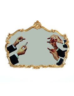 SELETTI BAROQUE MIRROR Miroir 120 x 7 x 90 cm avec Cadre en PU et MDF