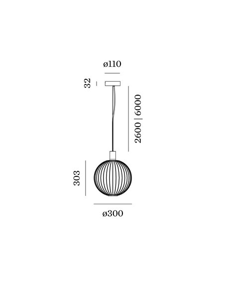 Wever & Ducré Wiro 4.0 Globe Ceiling Susp E27 lampe a suspension