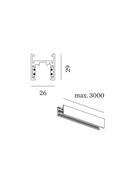 Wever & Ducré STREX SYSTEM SURFACE TRACK CUSTOM CUT <1.0M track