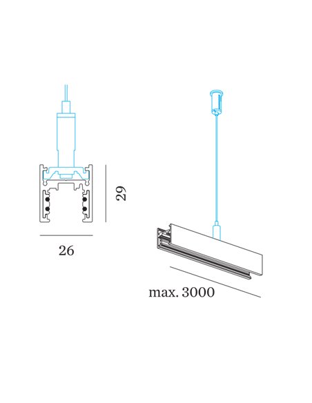 Wever & Ducré STREX SYSTEM SUSPENDED INDIRECT LIGHT CUSTOM CUT <2.0M track