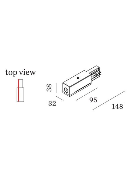 Wever & Ducré 3-phase track | right End Feed