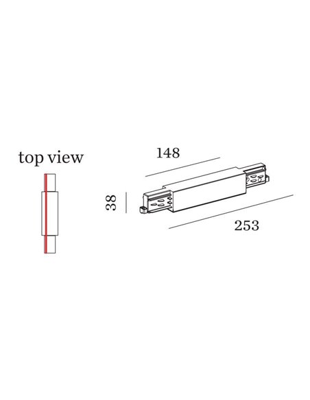 Wever & Ducré 3-phase track | straight Middle Feed