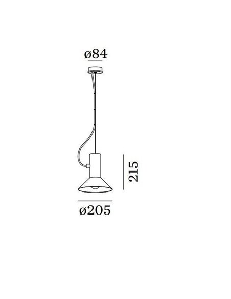 Wever & Ducré ROOMOR SUSPENDED 1.0 E27 Shade 1.0, 2.5m