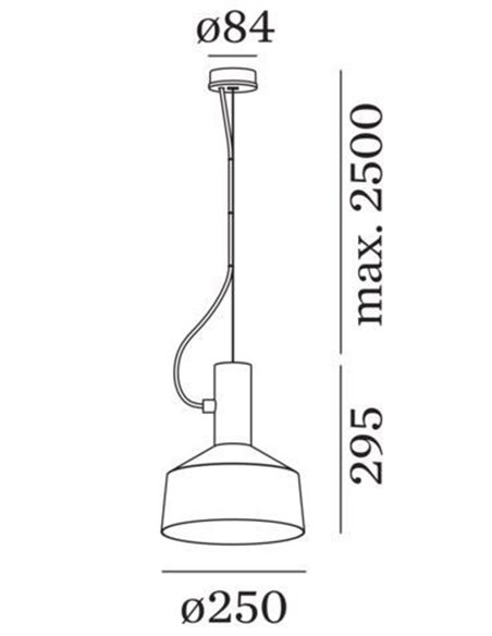 Wever & Ducré ROOMOR SUSPENDED 1.0 E27 Shade 2.0, 6.0m