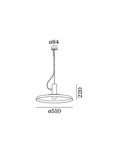 Wever & Ducré ROOMOR SUSPENDED 1.0 E27 Shade 4.0, 2.5m