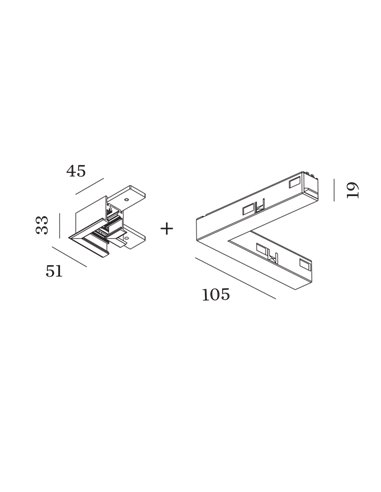 Wever & Ducré STREX SYSTEM RECESSED L-CONNECTOR ELECTRICAL/MECHANICAL 48V DALI Track